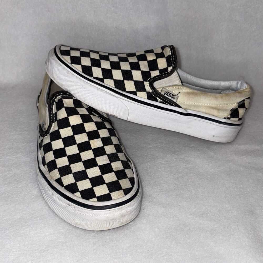 VANS SZ 4.5 Mens Off the Wall Slip On Checkerboard Black & White Womens 6